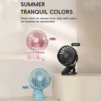 720° Rotatable Clip Fan with Night Light for Easy Portability