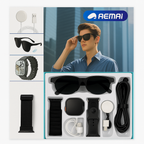 RM43 Smart Combo Set – Smartwatch + Sunglasses + Accessories (6-in-1 Kit)