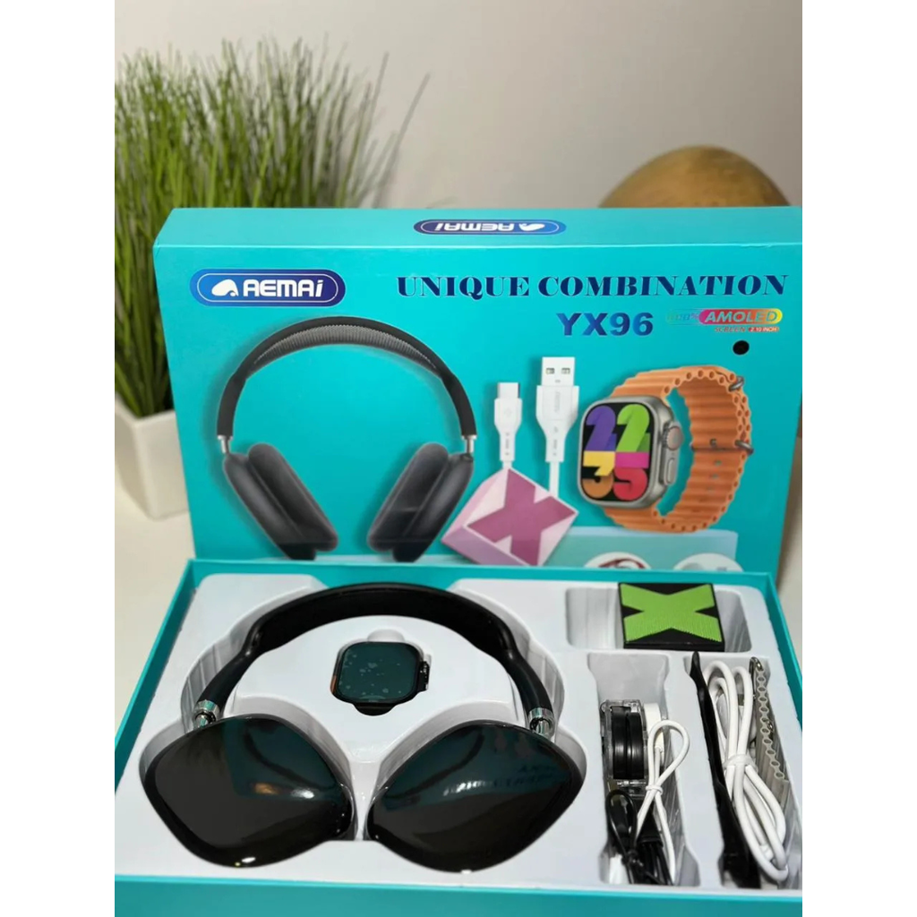 AEMAI YX96 Technological Combo – Headphones + Smartwatch + Charging Cables