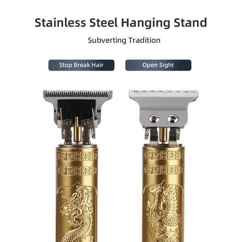 Gold Dragon Usb Rechargeable Cordless Men Professional Barber Electric Haircut Razor VintageT9 Hair Trimmers