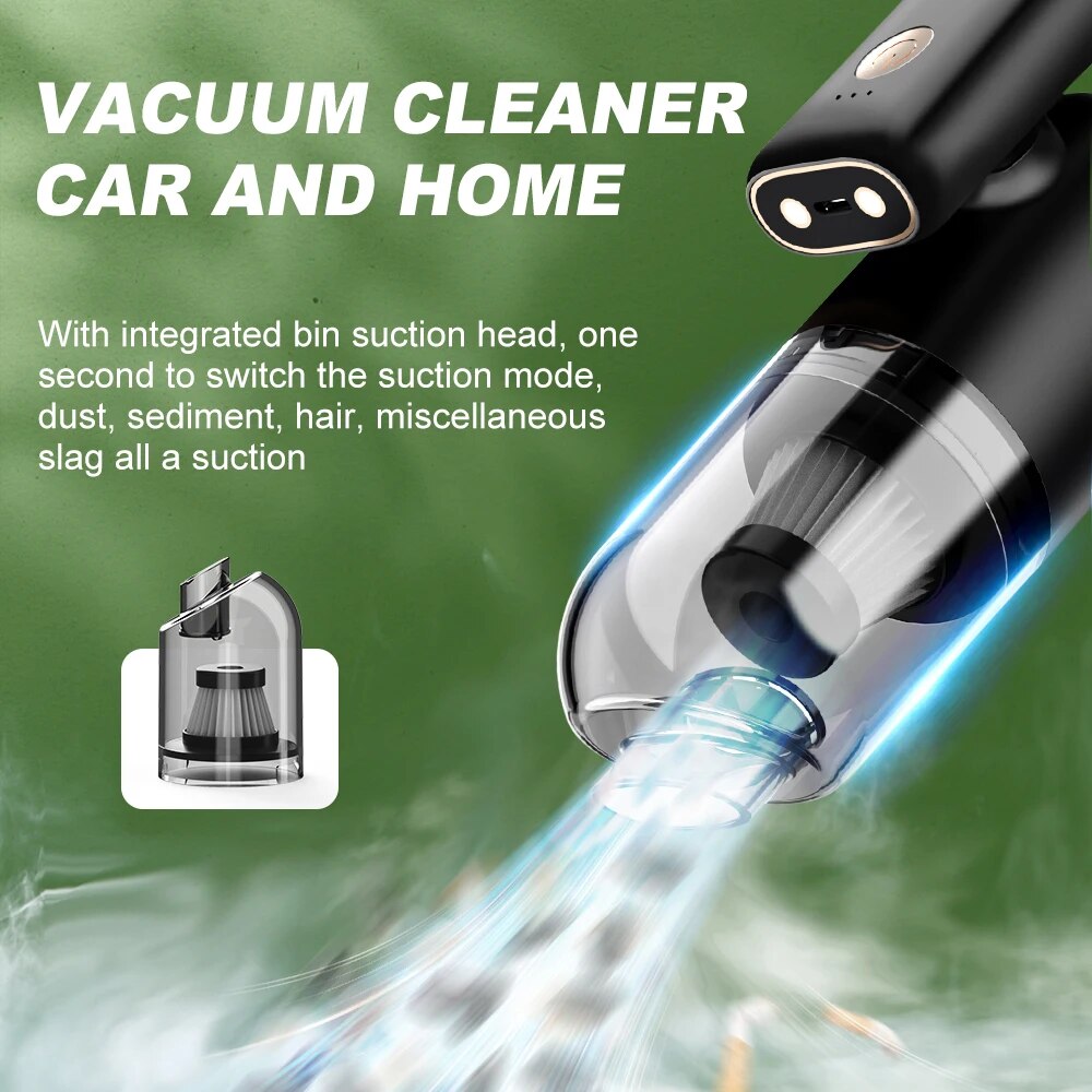 180° Inflator Foldable Suction Portable Air Duster with LED Light